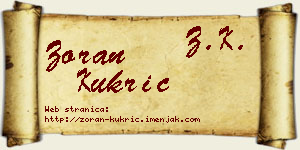 Zoran Kukrić vizit kartica